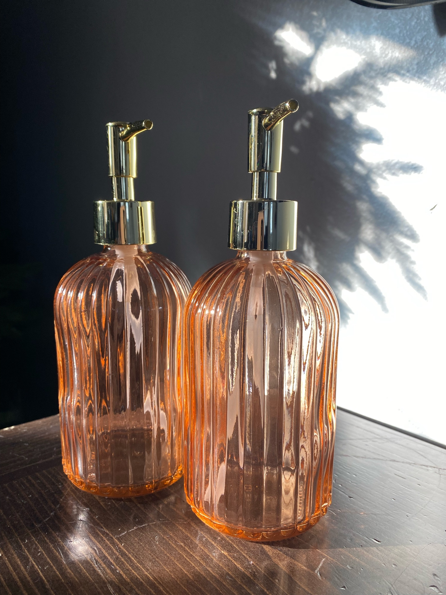 Matching rose gold glass soap dispensers. Bottles are glass while the pumps are plastic.  My old dispenser pumps were metal that eventually corroded, so looked for plastic pumps this time around   

Placed them by my kitchen sink, one for dish soap and the other for hand soap. ✨😍

Kitchen refresh, home refresh, home decor, clean, organization 

#LTKFamily #LTKFindsUnder50 #LTKHome