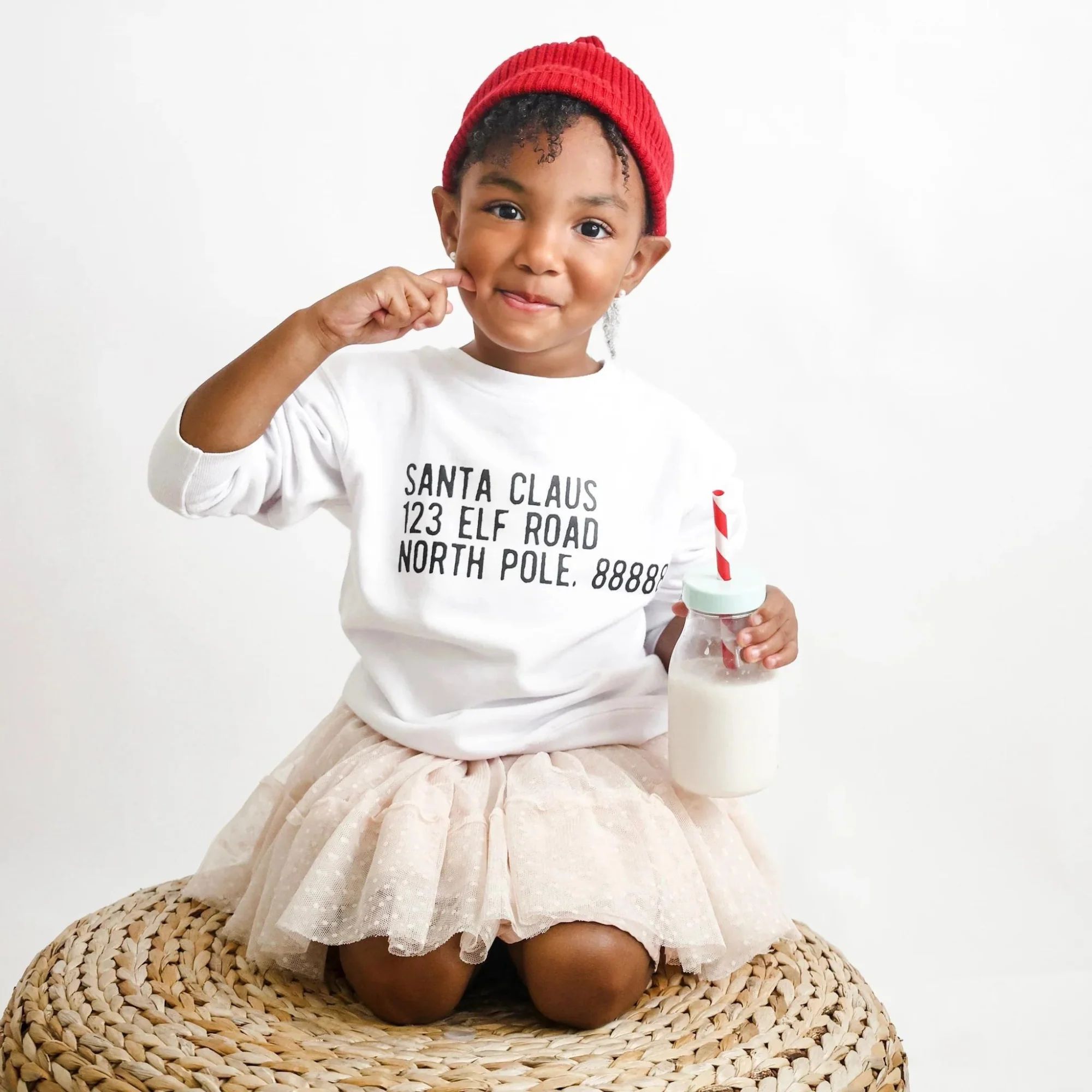 Santa Mail, Elf Road Kids Sweatshirt, White | SpearmintLOVE