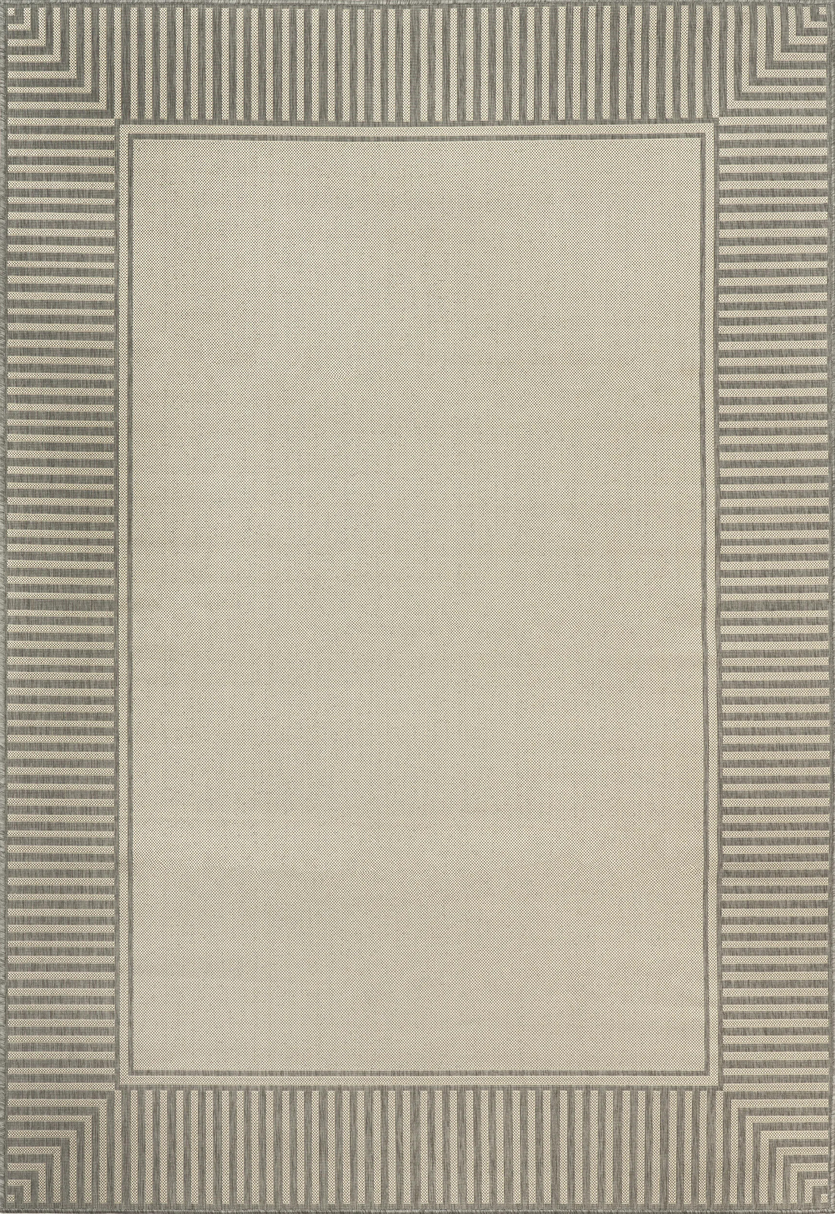 Alegre Bordered Power Loomed Tan Indoor/Outdoor Rug | Wayfair North America