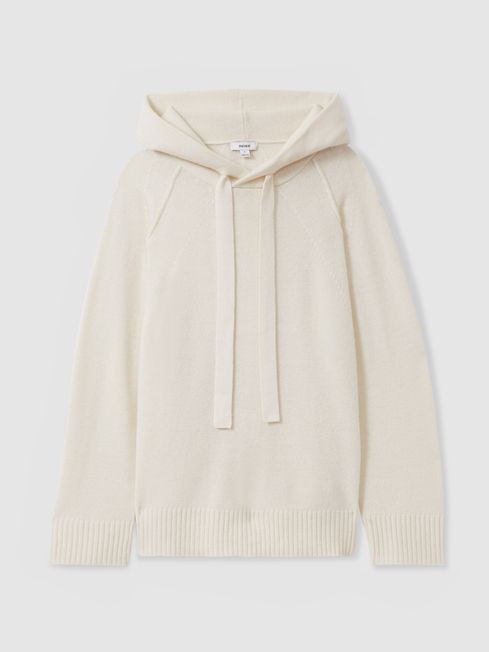 Charlie
                Wool-Cashmere Drawstring Hoodie | Reiss UK