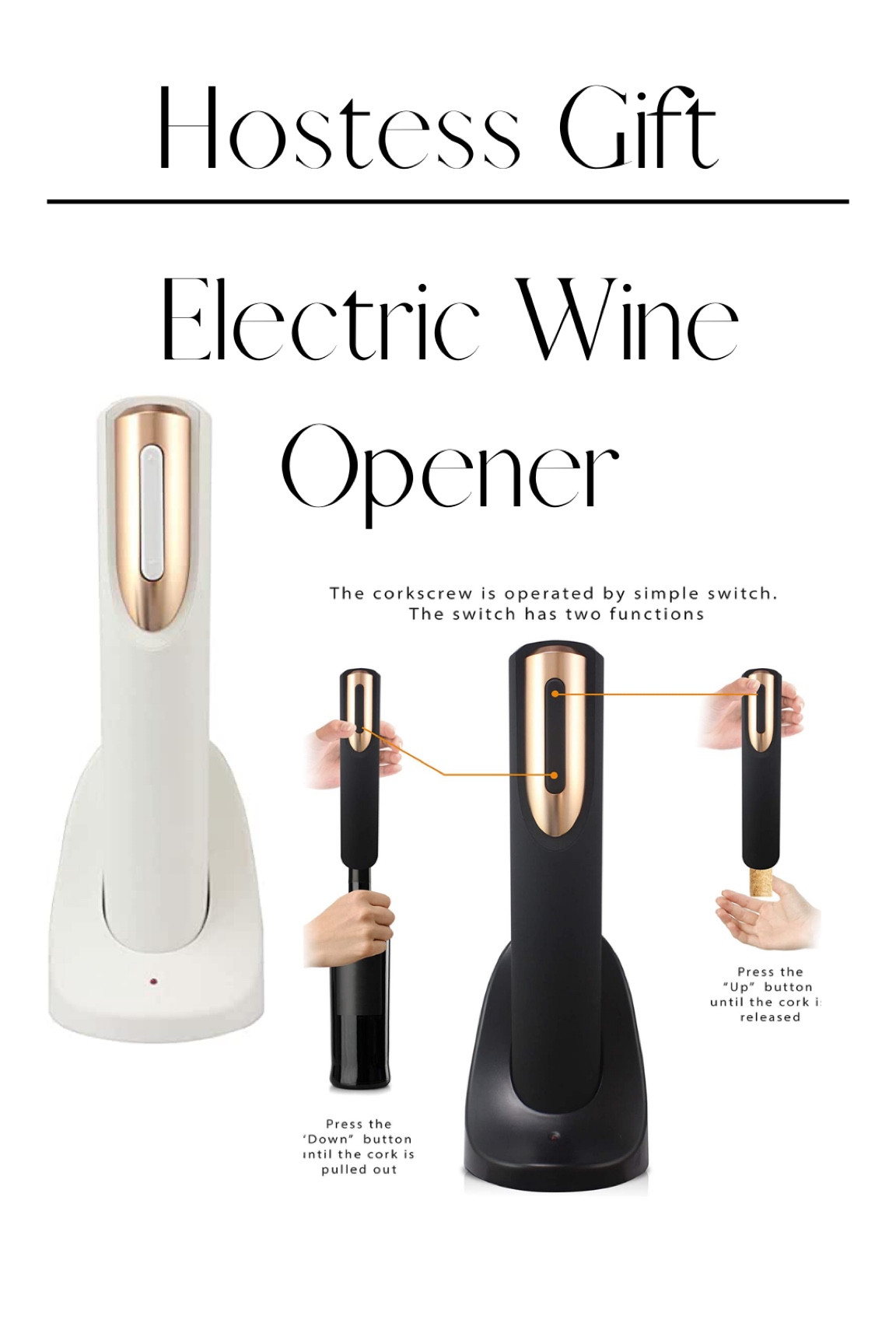 Amazon home Amazon find hostess gifts wine opener kitchen accessories kitchen gadgets electric wine opener black and gold white and rose gold white and gold gift ideas under $30￼

#LTKunder50 #LTKSeasonal #LTKhome