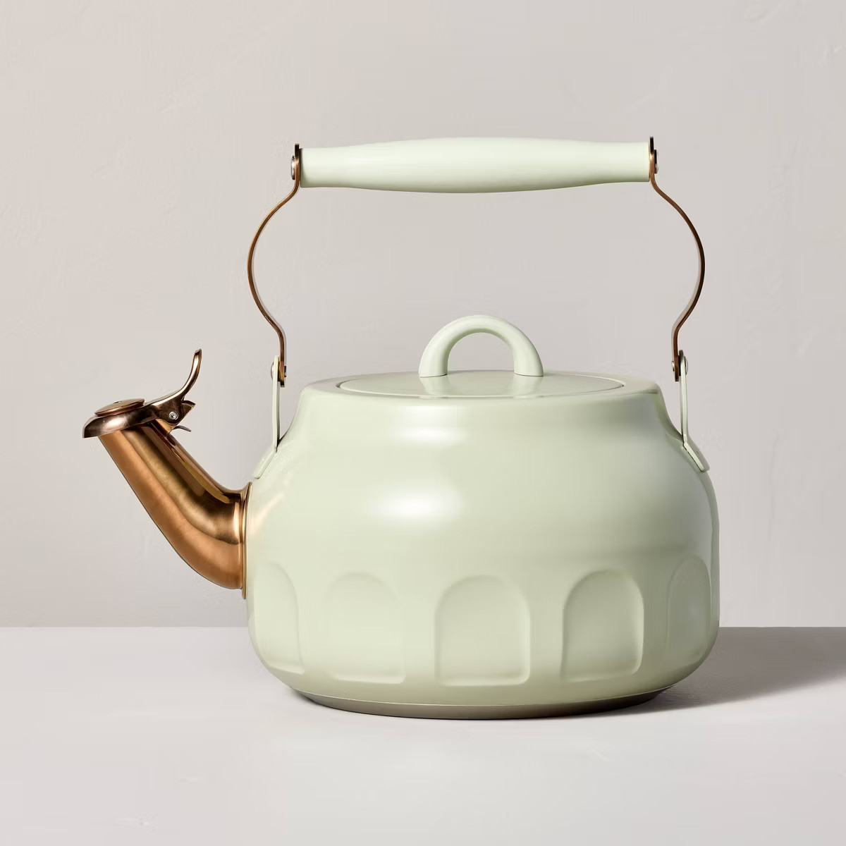 2qt Stainless Steel Arch Cutout Teapot Serene Green - Hearth & Hand™ with Magnolia | Target