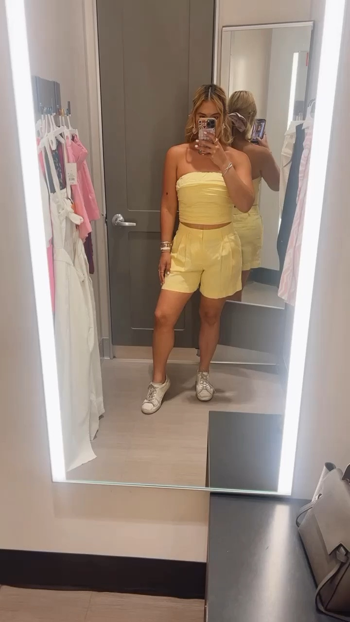 Spring Summer Linen Tube Top Short Set Target