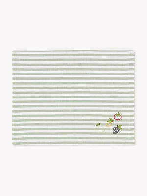 Striped Placemats Melony with Embroidered Motifs, Set of 2 | Westwing UK
