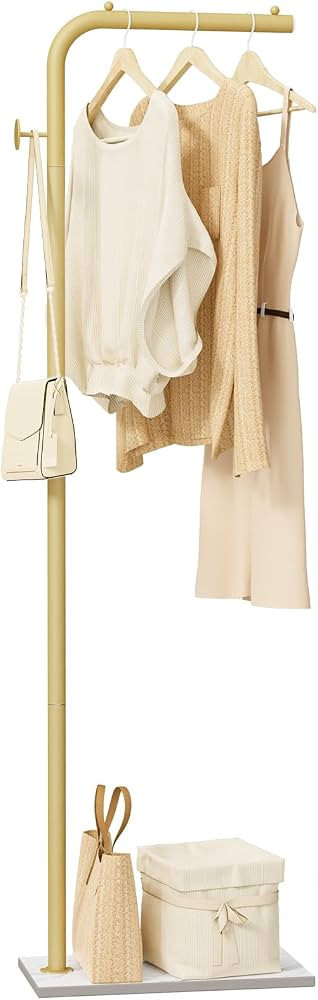 OUTBROS Coat Rack, Portable L-shaped Clothes Rack with Hook, Modern Hanger, Sturdy Freestanding M... | Amazon (US)