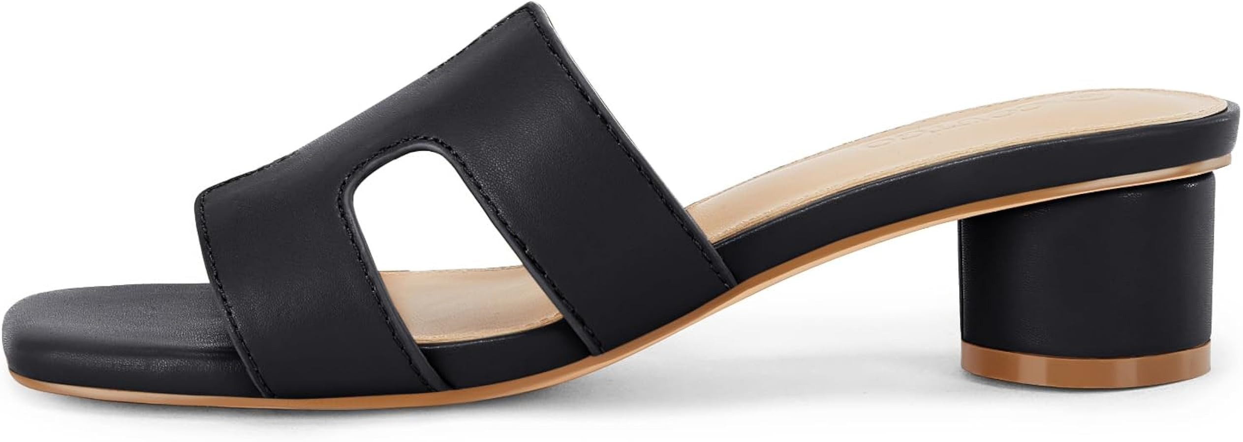 gihubaifuil Women's Square Open Toe Chunky Heeled Sandals Slip on Slides Summer Dressy Shoes | Amazon (US)