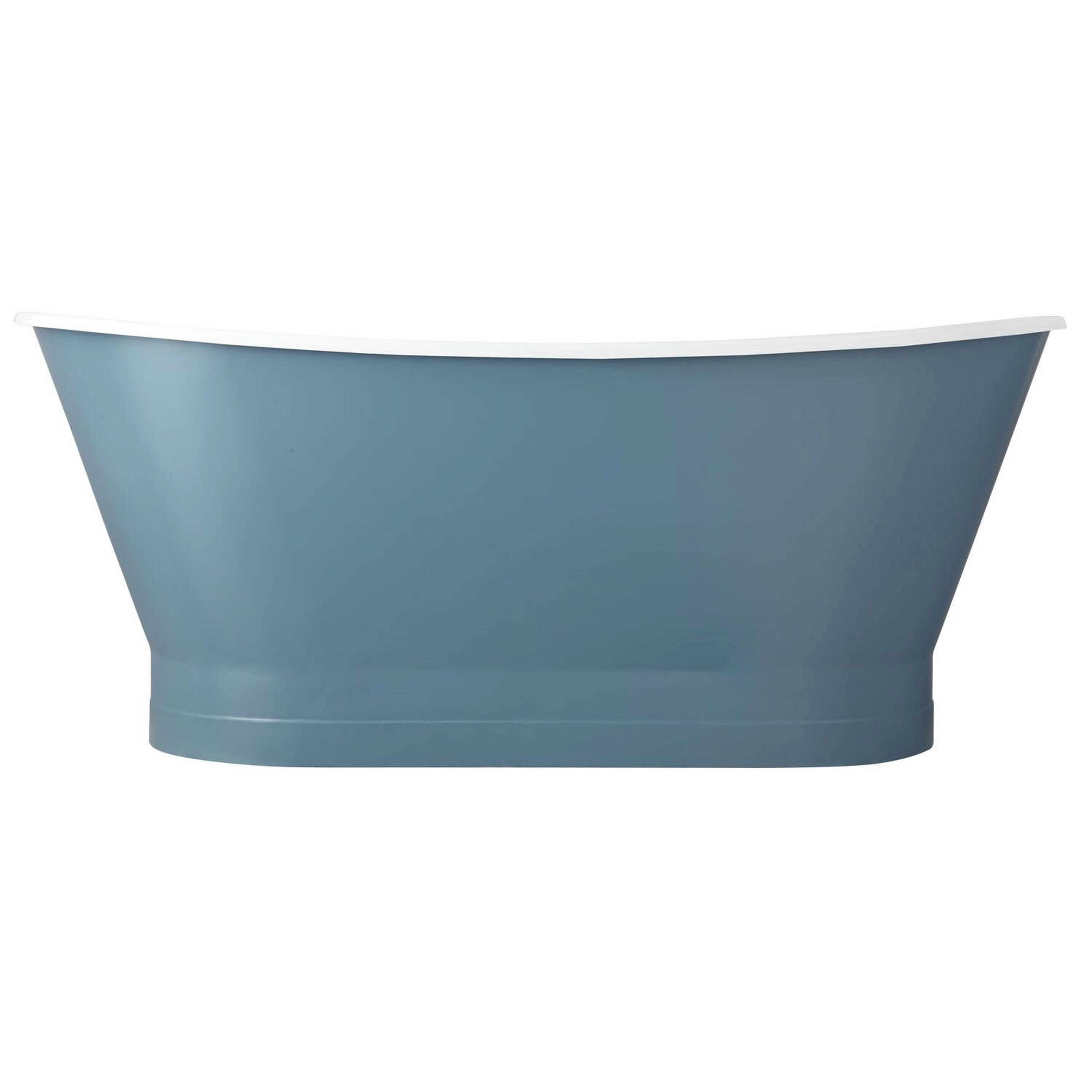 Signature Hardware Kateryn 67" Cast Iron Soaking Pedestal Freestanding Tub in Slate Blue - Less D... | Wayfair North America