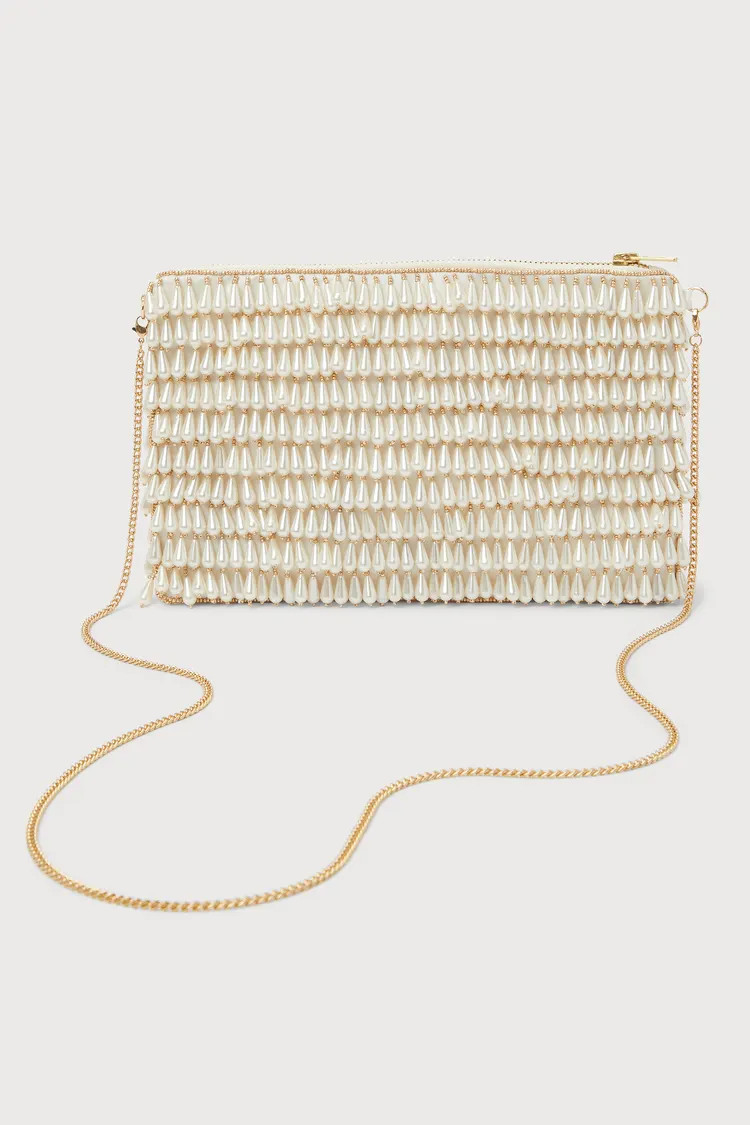 Glamorous Vision White Pearl Fringe Crossbody Bag | Lulus