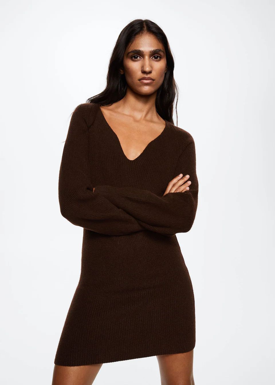 Puffed sleeves knit dress | MANGO (US)