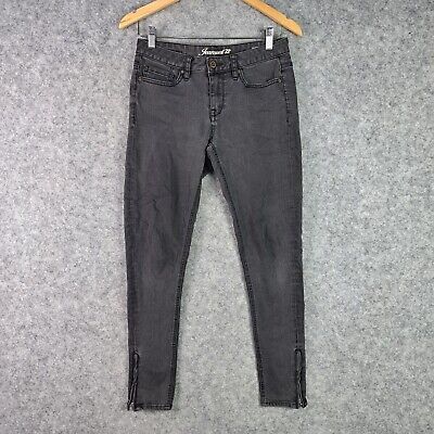 Jeanswest Womens Denim Skinny Jeans Size 10 Black Washed Ankle Zip Casual 3841 | eBay AU