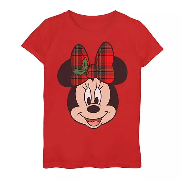 Juniors' Disney's Minnie Mouse Christmas Bow Tee | Kohl's