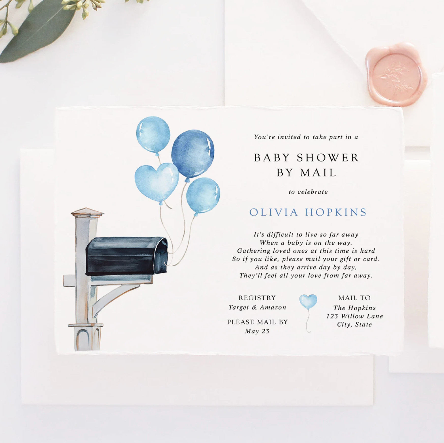 A sweet way to celebrate from afar 🤍
This “Baby Shower by Mail” invitation is perfect when loved ones can’t gather in person — timeless, heartfelt, and beautifully designed.

Available in multiple colorways to match any baby shower theme ✨
Linked here ⬇️ 

 #LTKBaby #LTKBump