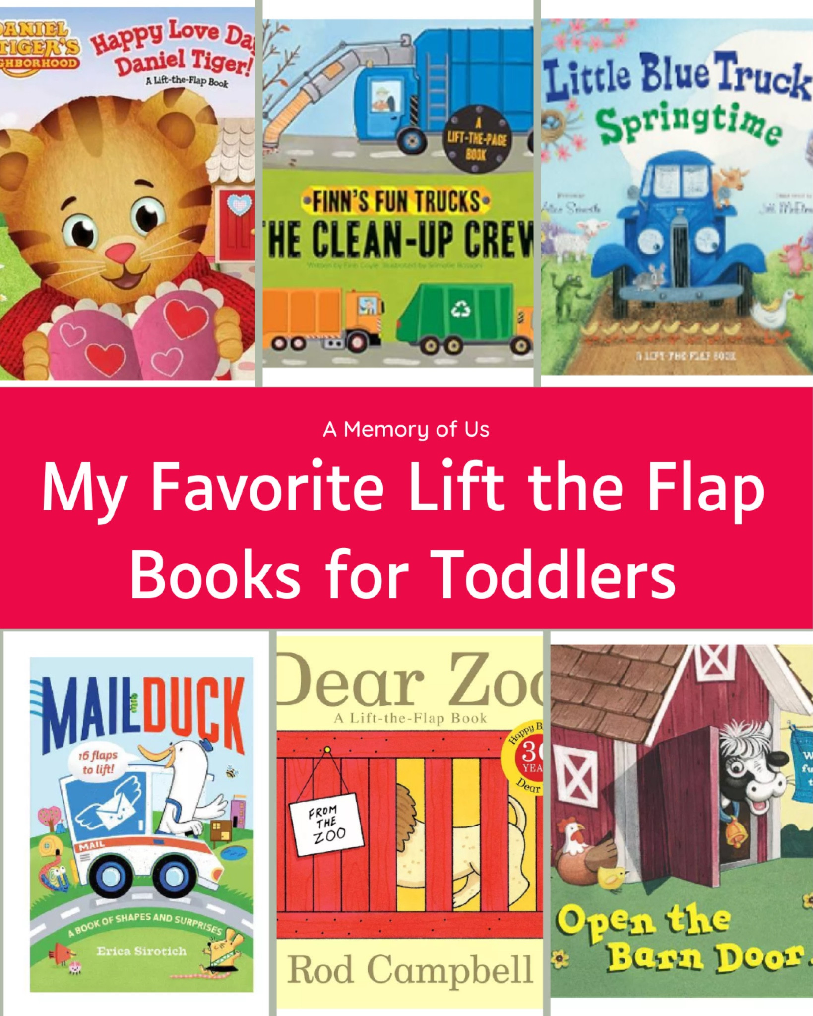 Reading with my kids is one of my favorite things to do. I love when they want to snuggle up in a chair and read books together! We always read before bed, but it makes me so happy when they reach for books at other times throughout the day.

Lift the Flap books are books that have helped my kids develop an interest in reading from a young age. Having the activity to do on each page keeps them engaged. Today I thought I would share our favorite lift the flap books! These would make great additons to your child's bookshelf. I hope you find some new lift the flap books to add your library at home in this post. (Psst. these would also make a great gift for a little one!) 

#LTKHome #LTKBaby #LTKKids