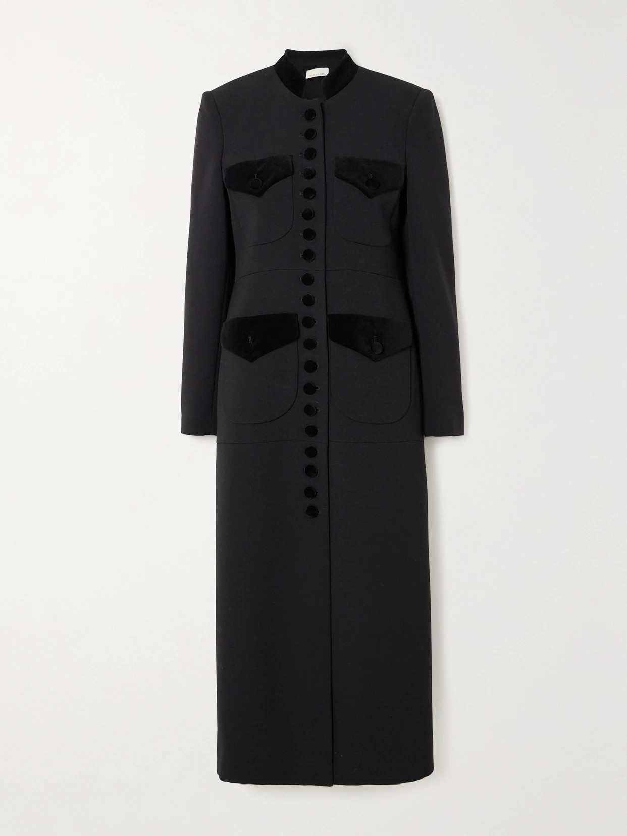 LIBEROWE - + Net Sustain Velvet-trimmed Wool Coat - Black | NET-A-PORTER (UK & EU)