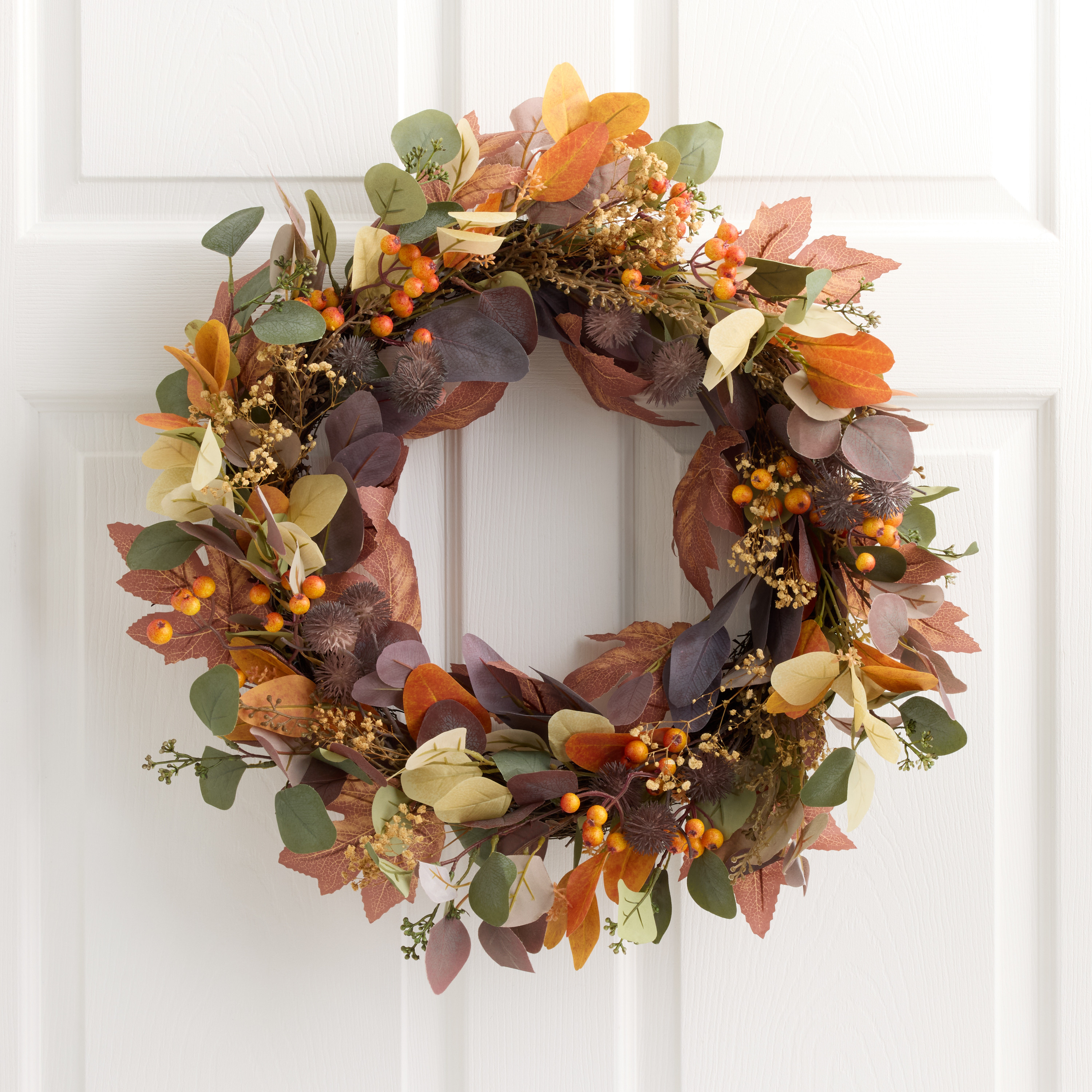 Fall Faux Eucalyptus and Berry Wreath | World Market
