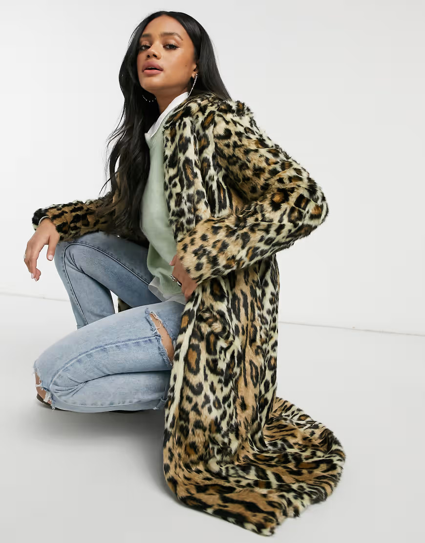 Free People Chloe leopard print duster coat in multi | ASOS (Global)