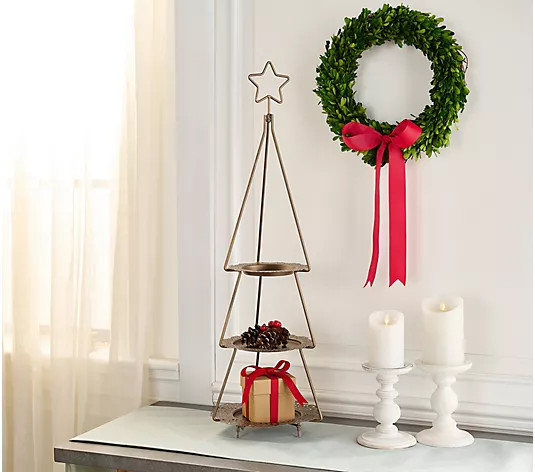 Home Reflections 3-Tier Metal Tree Display Stand - QVC.com | QVC