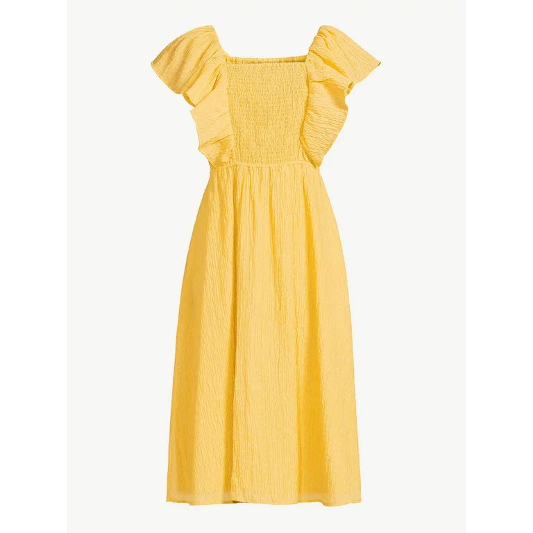 Scoop Women's Flutter Sleeve Midi Dress | Walmart (US)