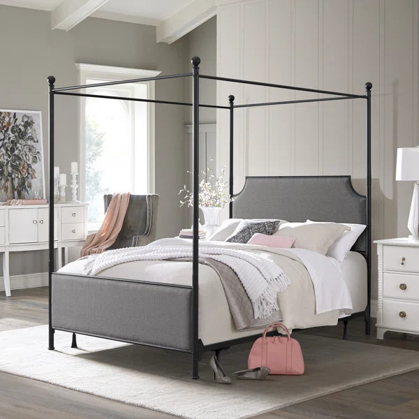Pemberton Heights Upholstered Low Profile Canopy Bed | Wayfair North America