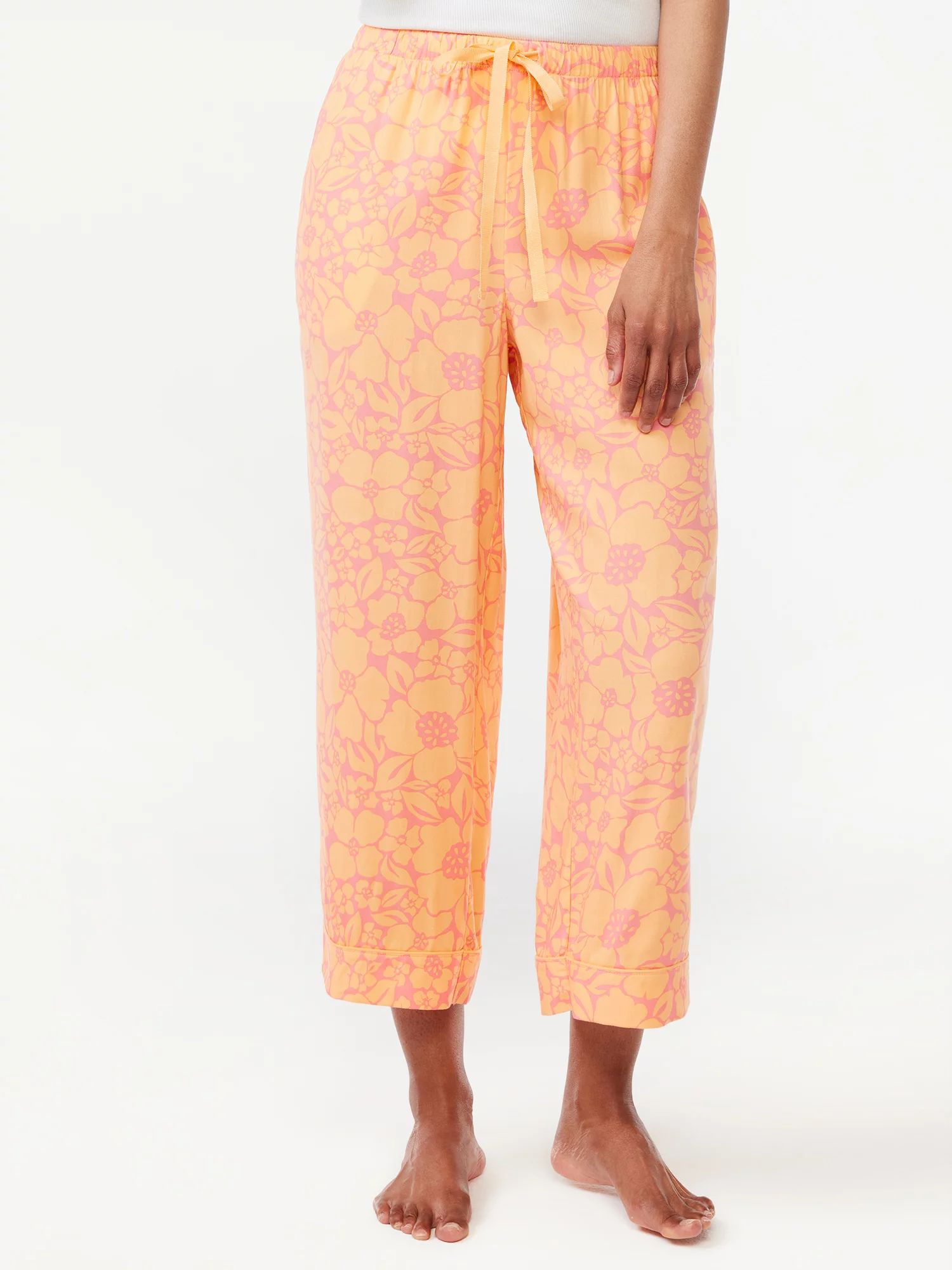Joyspun Women's Woven Cropped Pajama Pants, Sizes S to 3X - Walmart.com | Walmart (US)