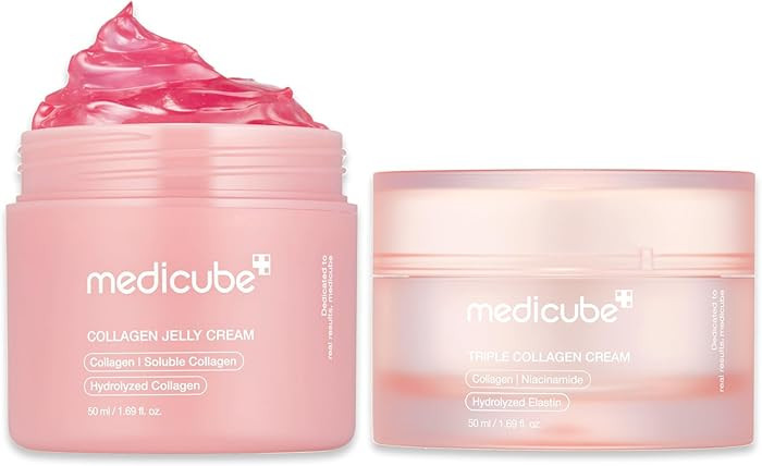 medicube Collagen Swirl Duo for Glowing, Fimer-Looking Skin: Collagen Jelly Cream 50ml and Triple... | Amazon (US)