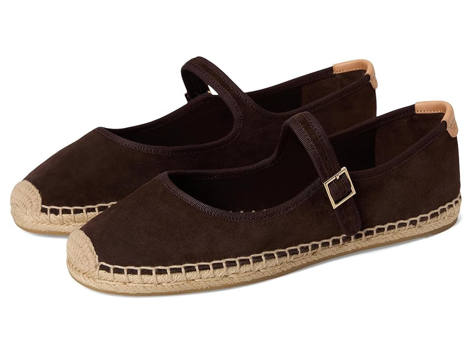 Tory Burch Mary Jane Espadrille Women's Flat Shoes Dark Cocoa/Dark Cocoa/Natural : 6.5 M, Leather | Zappos