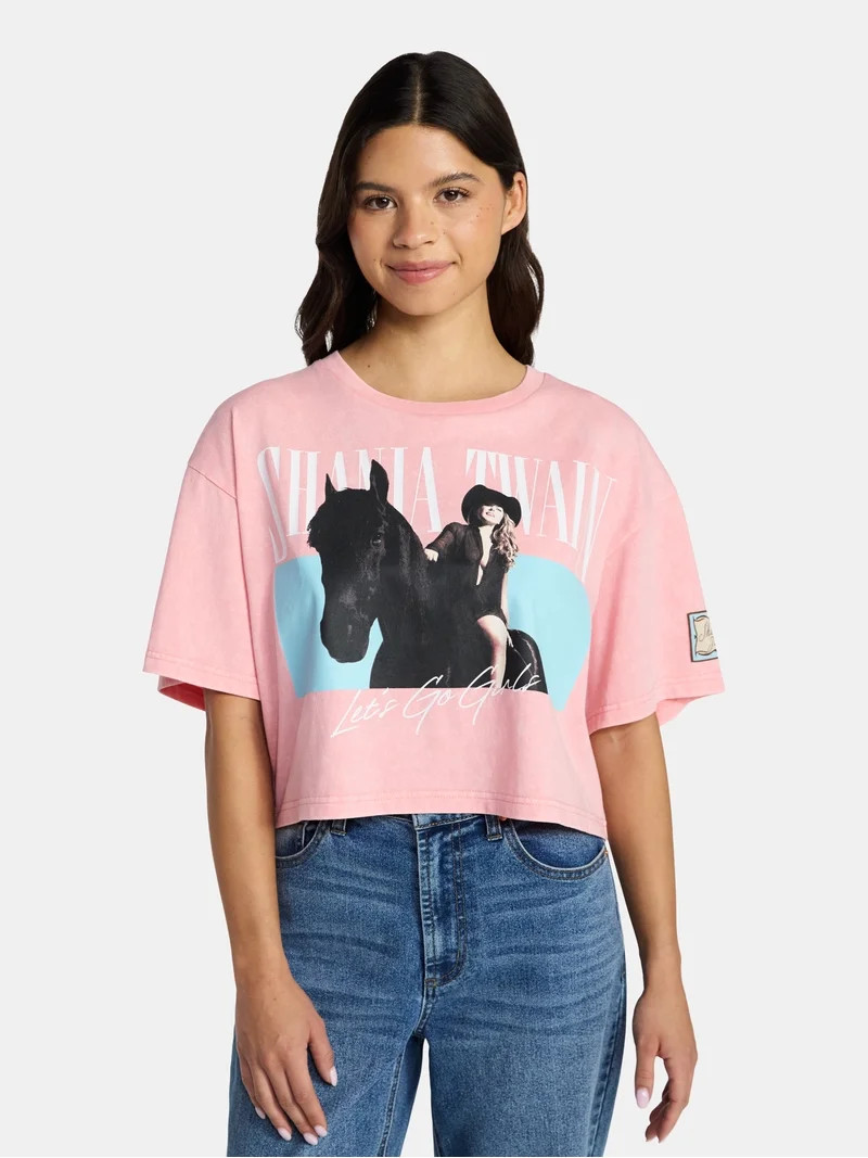 Shania Twain Women's Skimmer Tee with Short Sleeves, XXS-4X | Walmart (US)