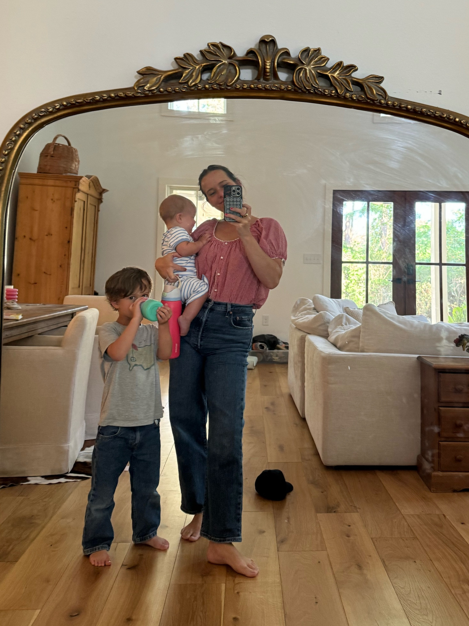 Ok I think I’m linking the right jeans!!! These are my FAVORITES. Hands down favorite jeans I’ve ever had- I think I finally found the perfect fit for me. I prefer to size up one size in Levi’s. I ordered these on Anthropologie and they’re sold out there, and I’ve been on the hunt for the same pair a size down- linking what I ordered and will confirm soon haha. And linking my top! Mine is older with a little crochet detail, but definitely one of my favs. 