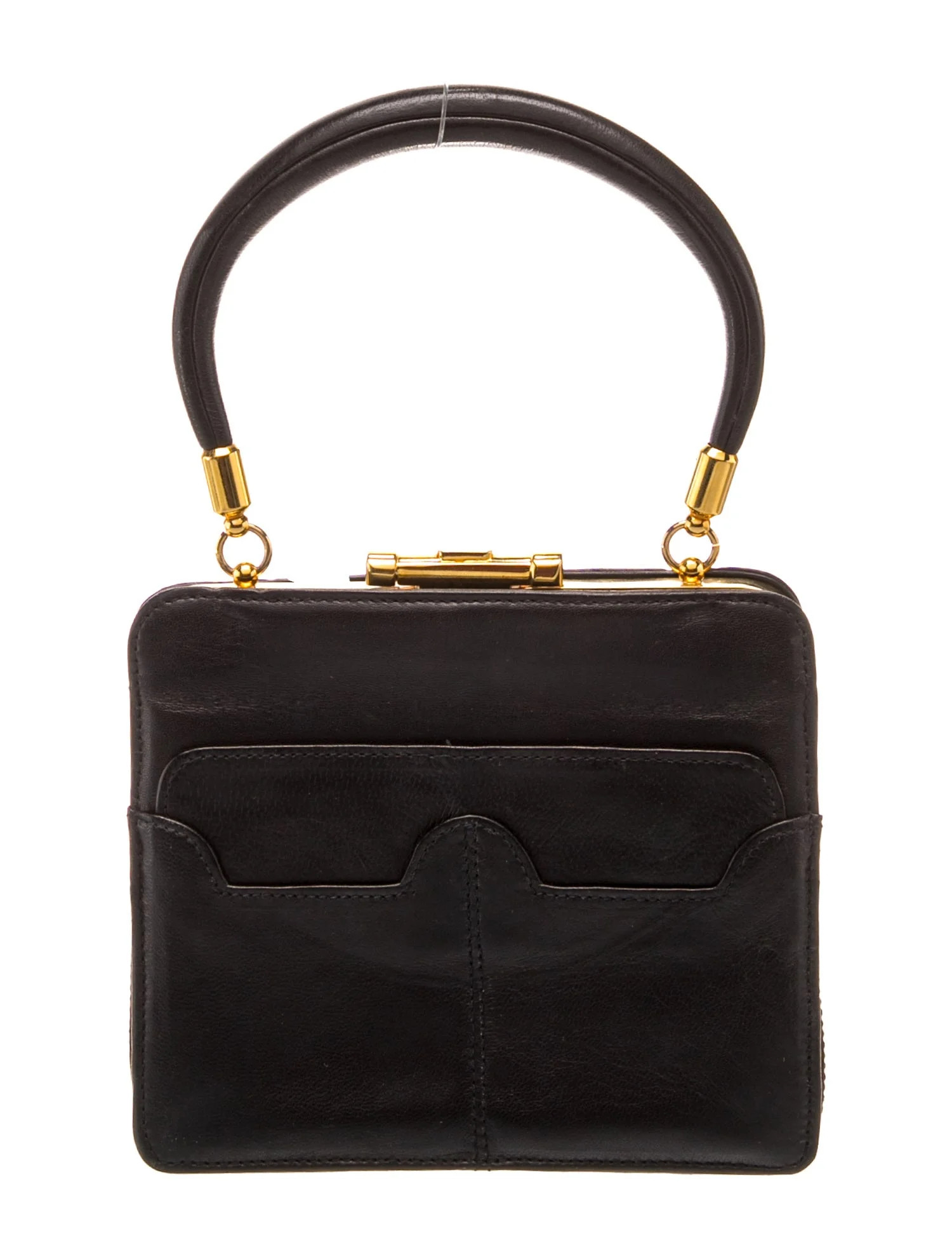 Valentino Leather Top Handle Bag Vintage - Black Handle Bags, Handbags - VAL554577 | The RealReal | The RealReal