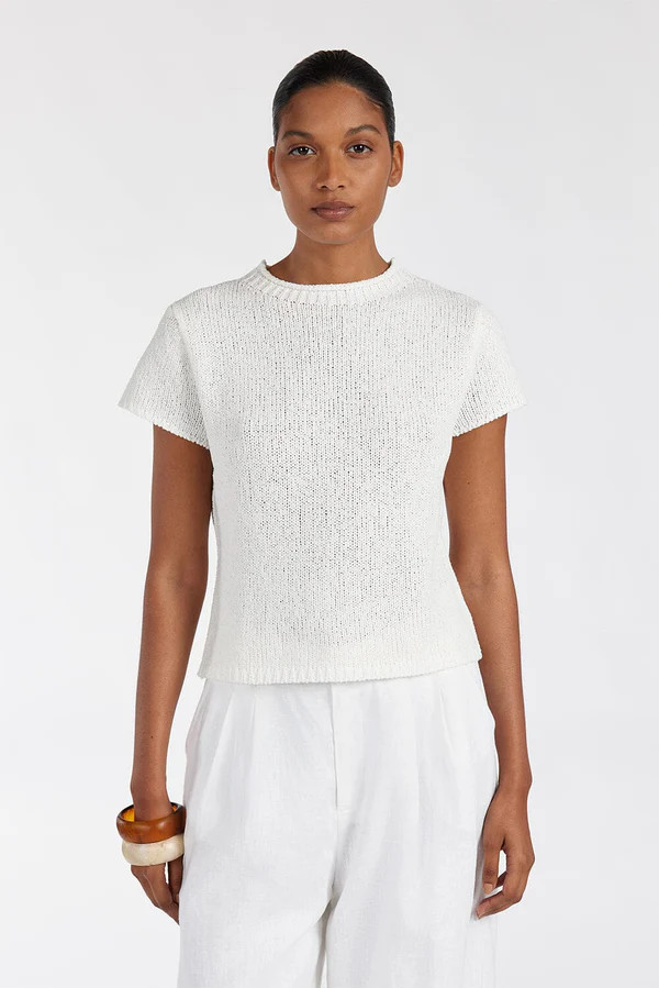 LEO OFF WHITE KNIT TOP | DISSH