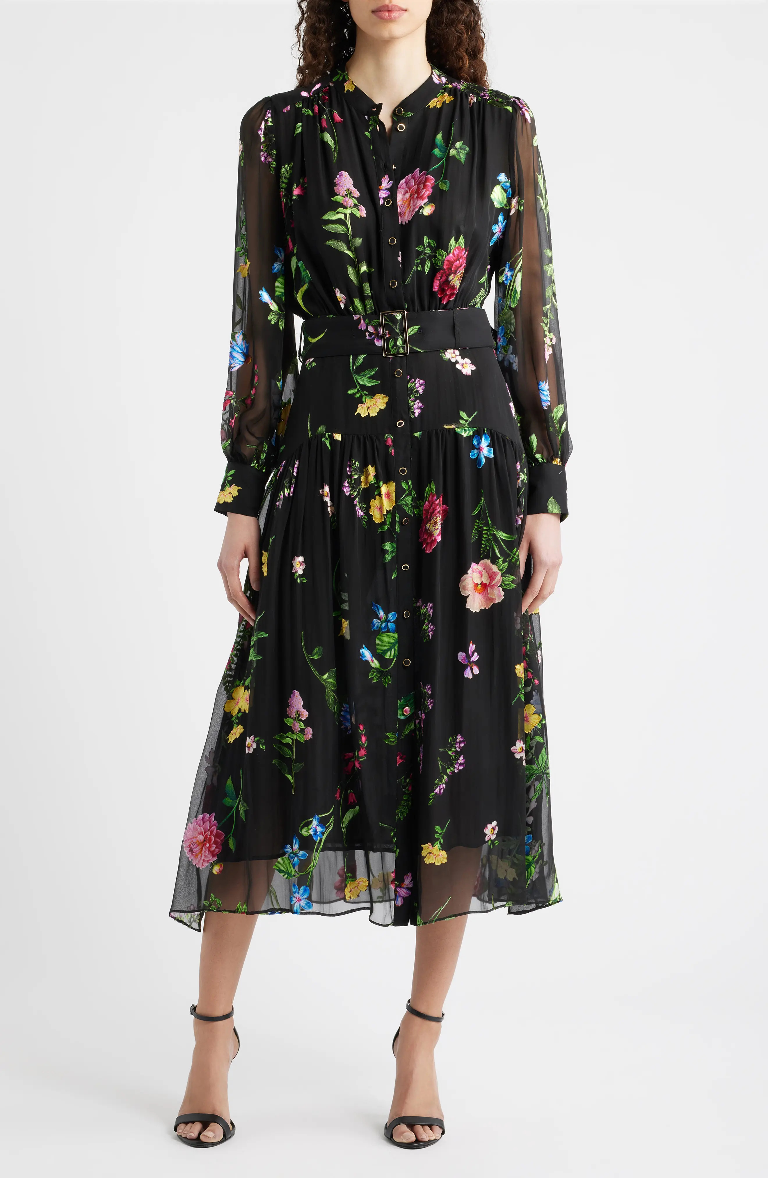Elie Tahari The Janice Floral Print Long Sleeve Dress (Women) | Nordstrom | Nordstrom