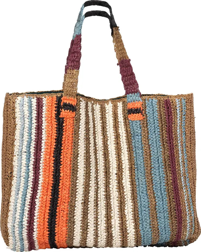straw stripe beach tote | Nordstrom