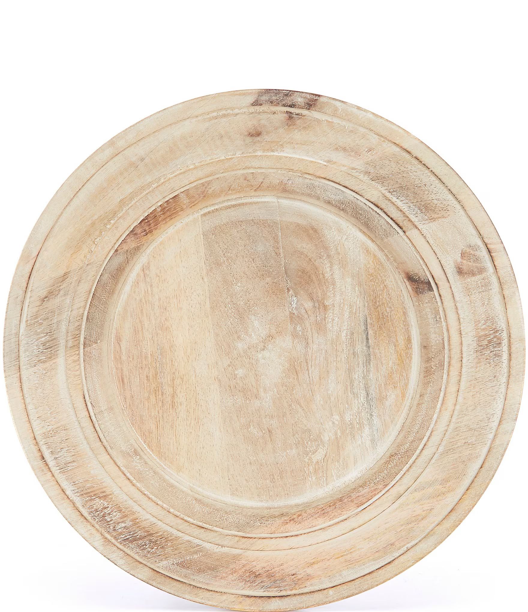 Burnt Whitewashed Mango Wood Charger Plate | Dillard's