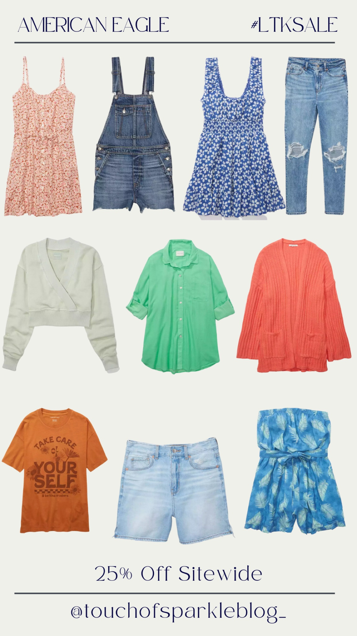 LTK Sale is Here! 

American Eagle has 25% off sitewide!

#LTKsalealert #LTKstyletip #LTKSale