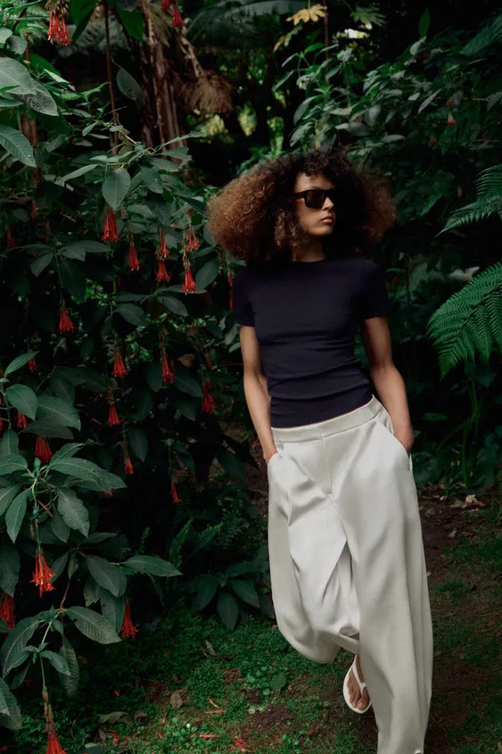 SATIN BARREL PANTS | Zara US