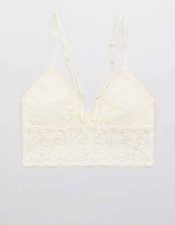 Aerie Lace Padded Longline Bralette | American Eagle Outfitters (US & CA)