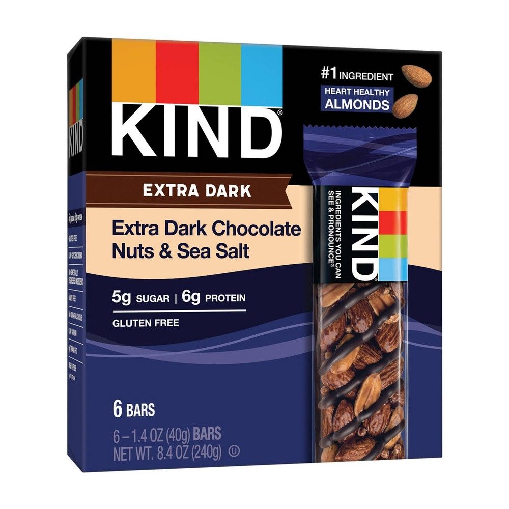 KIND Extra Dark Chocolate Nuts & Sea Salt Bars - 8.4oz/6ct | Target