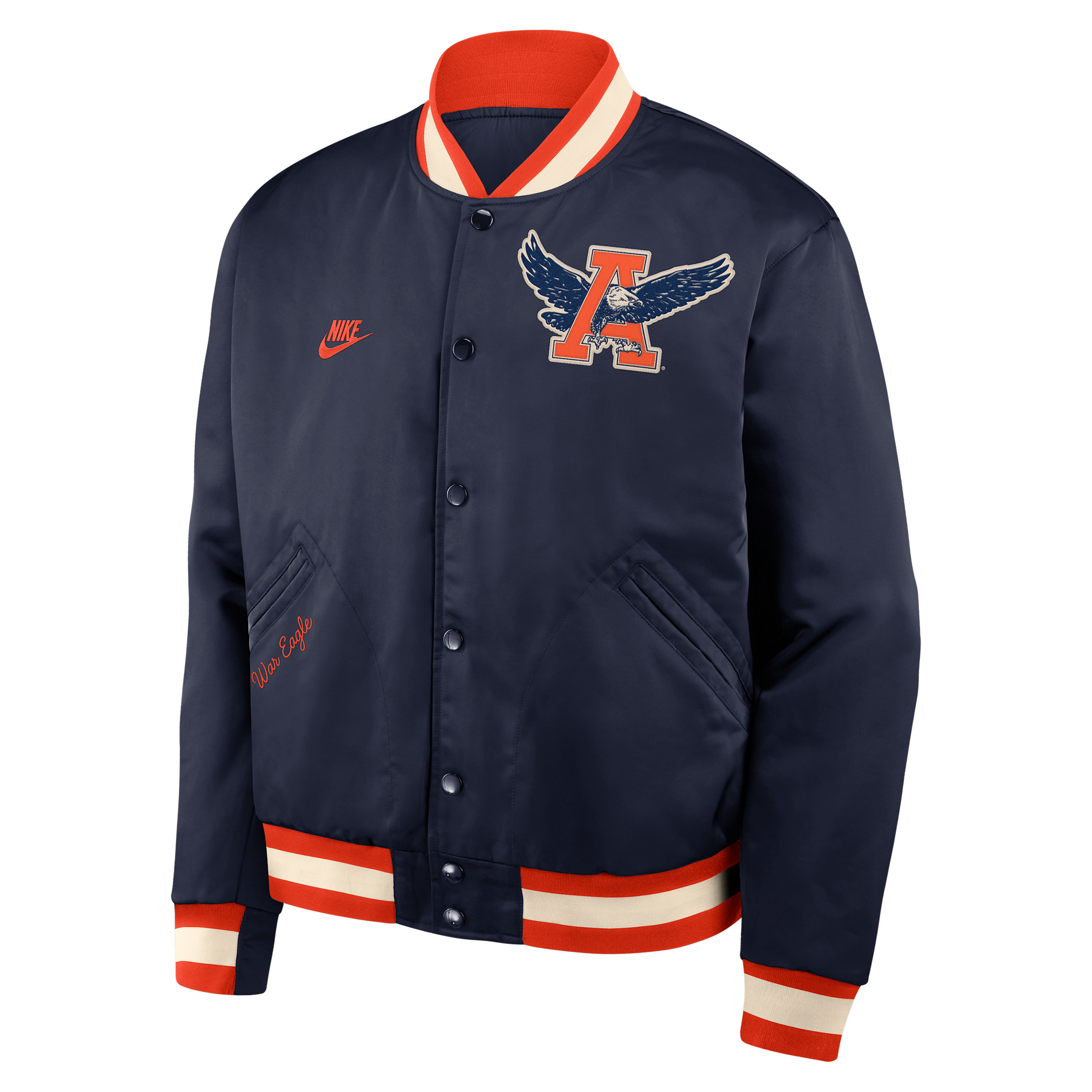 Auburn Legacy Nike Men's College Full-Snap Bomber Jacket in Blue | 03O50F2GAUV-P0K | Nike (US)