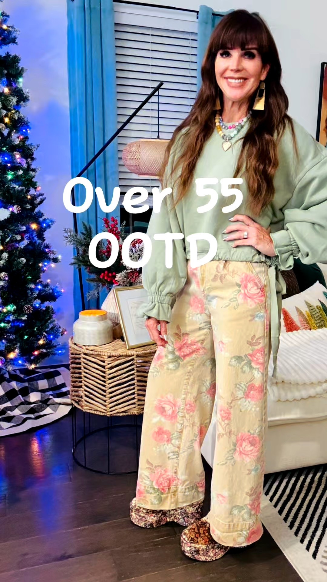 Back with my fav sweatshirt but in a different color!  Also these jeans and my necklace are all Athro too!  My platforms are older Free People velvet floral ones.  “Just jeans and a sweatshirt” but so much more!! 

#LTKFindsUnder100 #LTKootd #LTKOver40