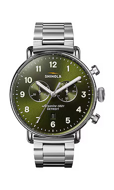 Shinola Canfield Chronograph 43mm in Dark Olive from Revolve.com | Revolve Clothing (Global)