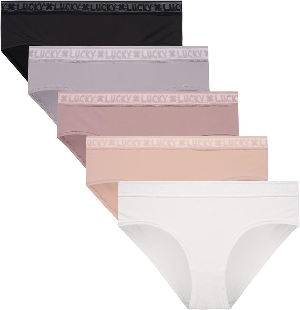 Lucky Brand Women's Underwear - 5 Pack Microfiber Hipster Briefs (S-XL) | Amazon (US)