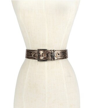 Kurt Geiger London 1.5" Metallic Snake Print Leather Belt | Dillard's | Dillard's