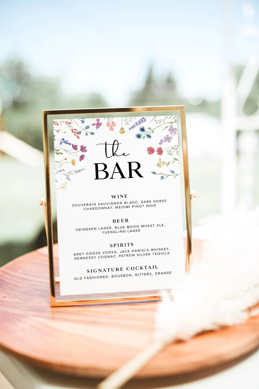 Wildflower Wedding Bar Menu Template, Floral Drink Menu, Boho Summer Drinks Sign, Garden Signatur... | Etsy (US)