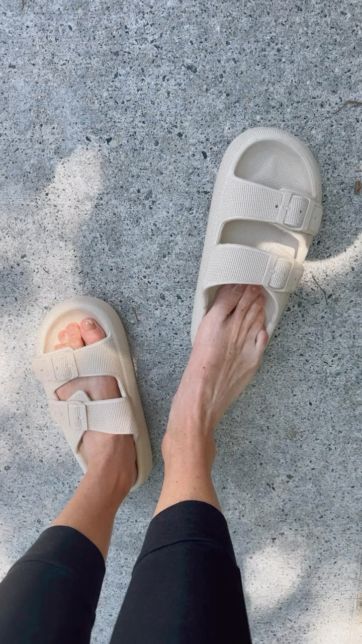 Amazon slides sandals- SO comfy and TTS! Size down if you’re in between sizes! Perfect for Summer and waterproof ☀️💦
