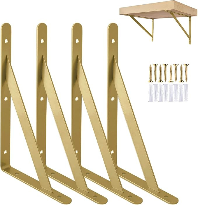 OVOV Heavy Duty Shelf Brackets Triangle Shelving Brackets Right Angle Wall Mounted Shelf Supporte... | Amazon (CA)