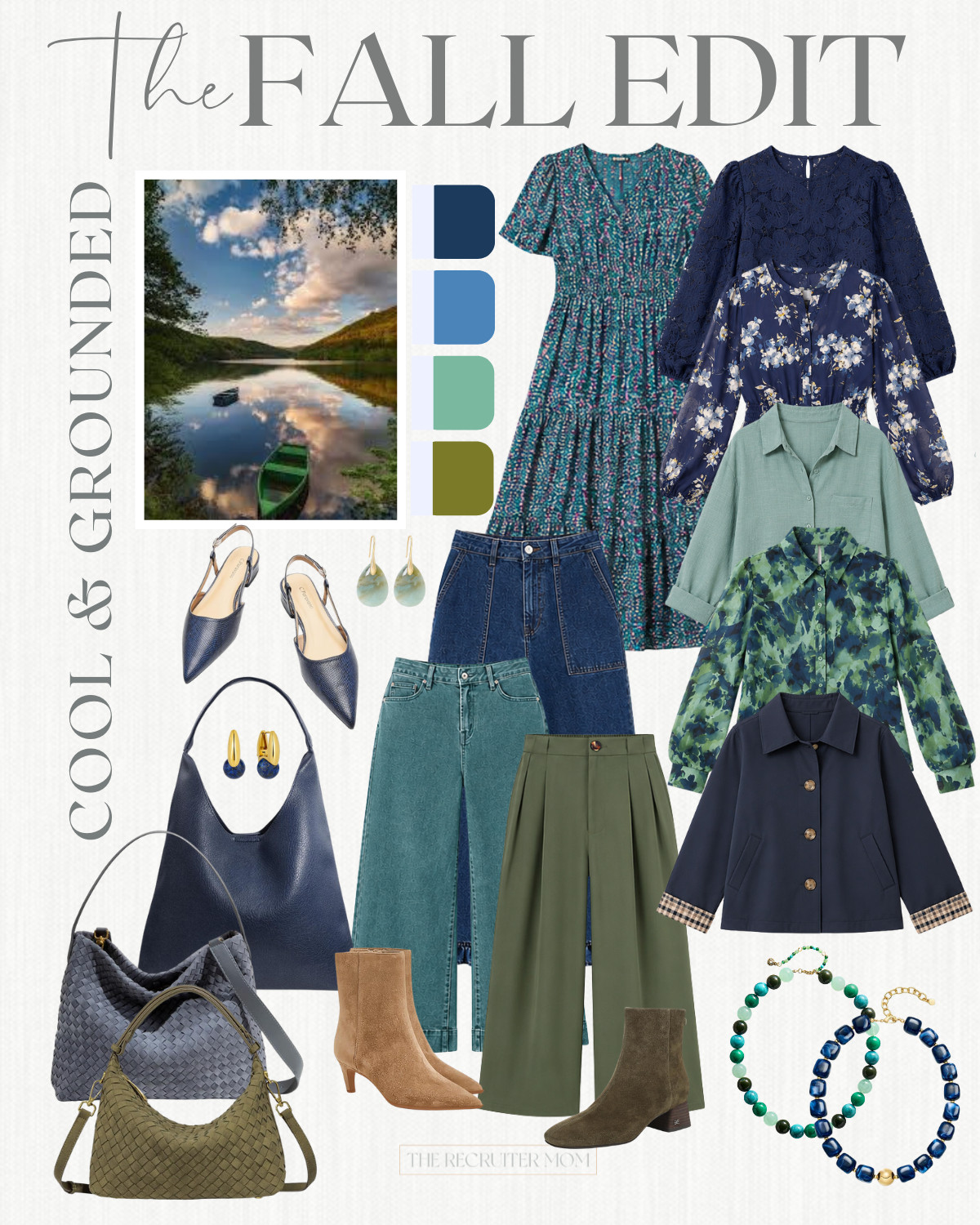 The Fall Edit is here and this Cool & Grounded palette is giving lake house weekend vibes 🌊🍃 Navy, teal, sage, and olive all working together — think floral dresses, wide leg denim, pleated trousers, and that navy jacket with the plaid cuff detail that I can't stop thinking about. Woven bags, suede boots, and beaded necklaces pull the whole thing together — linked below 🔗👇

#LTKSeasonal #LTKOver40 #LTKWorkwear