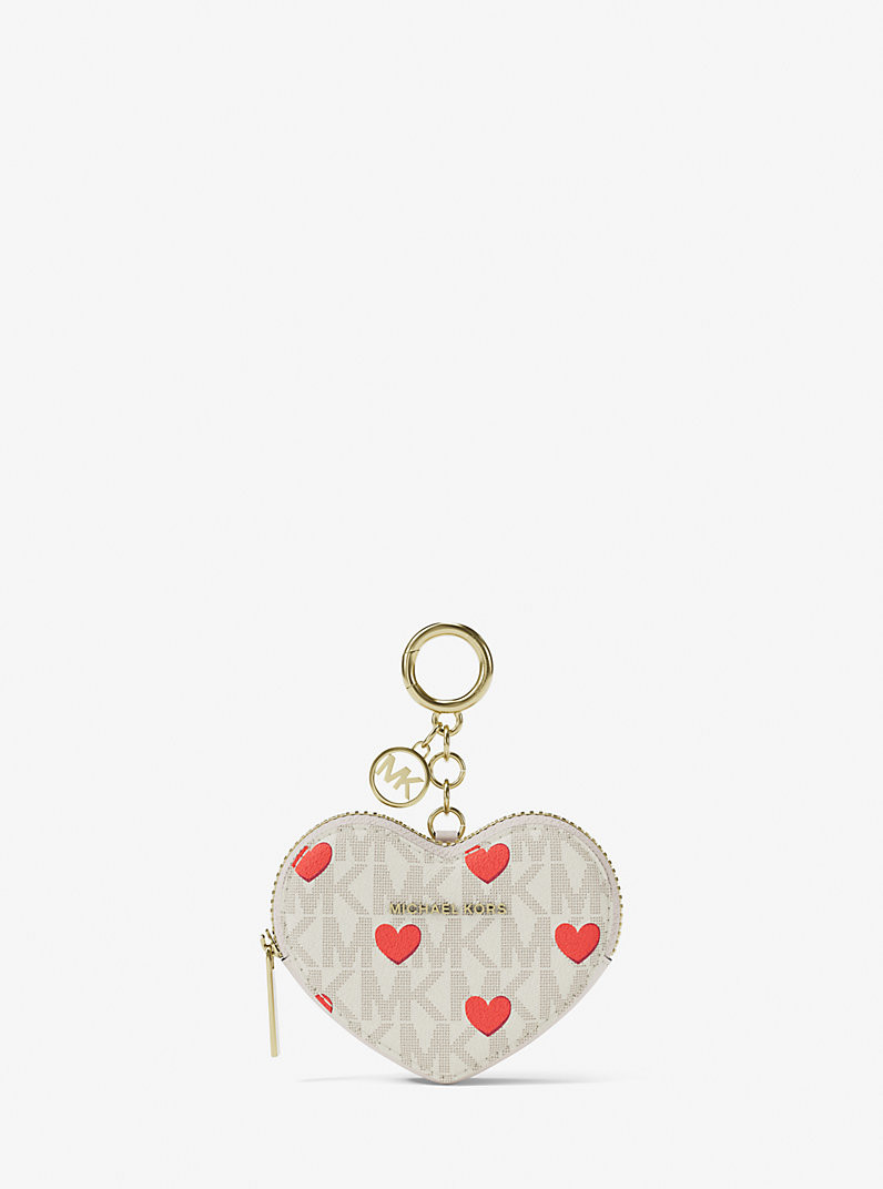 Jet Set Small Printed Signature Logo Heart Coin Pouch | Michael Kors US
