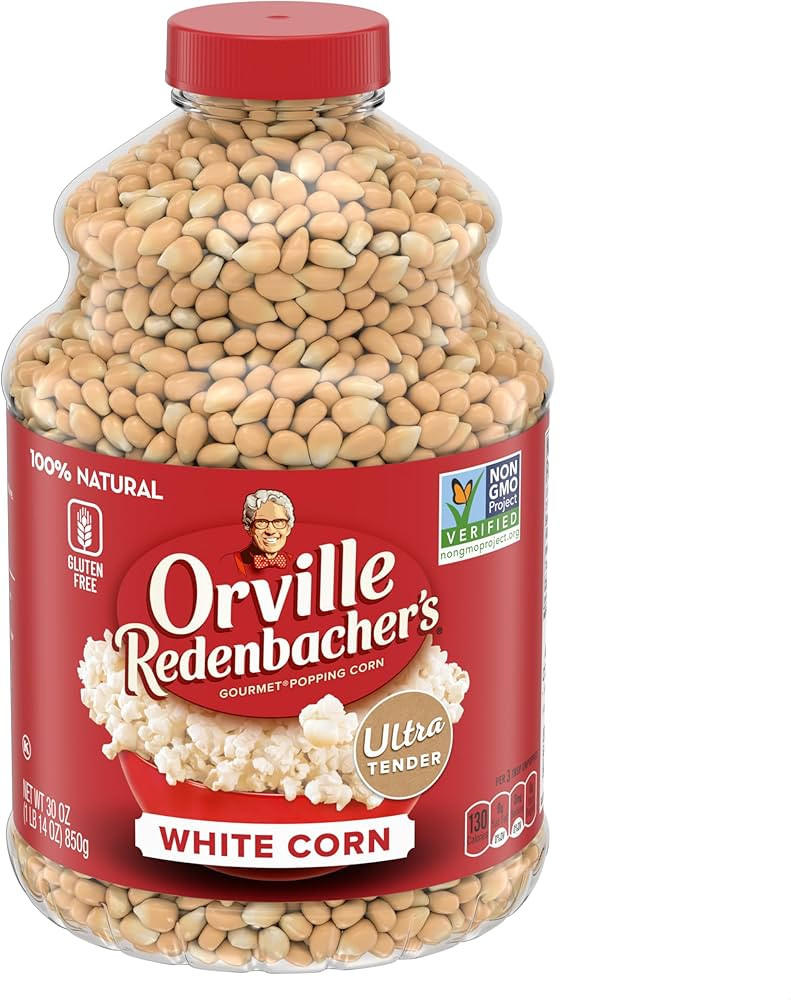 Orville Redenbacher's Original Gourmet White Popcorn Kernels, Gluten Free, 30 Ounce Jar (6 Pack) | Amazon (US)