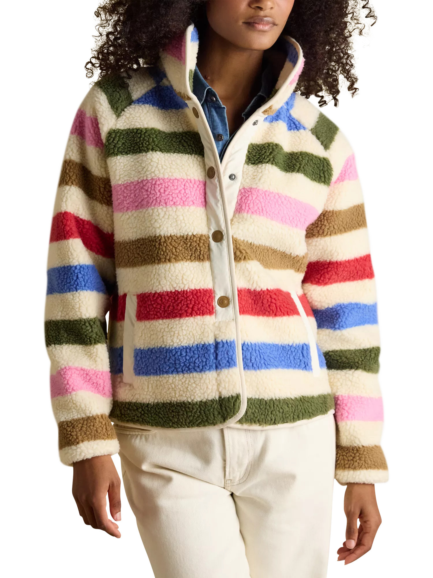 Joules Eva Stripe Fleece Jacket, Multi | John Lewis (UK)