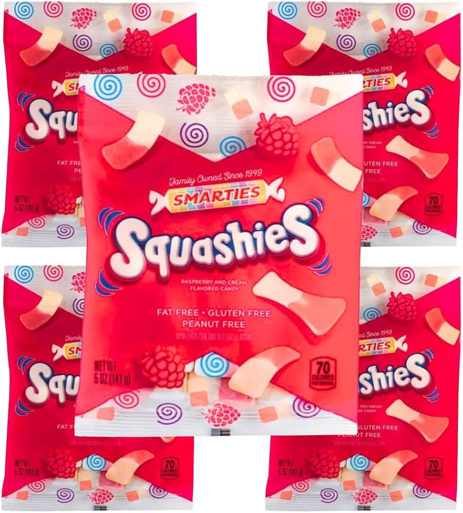 Smarties Squashies Foam Candy - Raspberry & Cream Flavored - Allergen Free, Peanut Free & Gluten ... | Amazon (US)